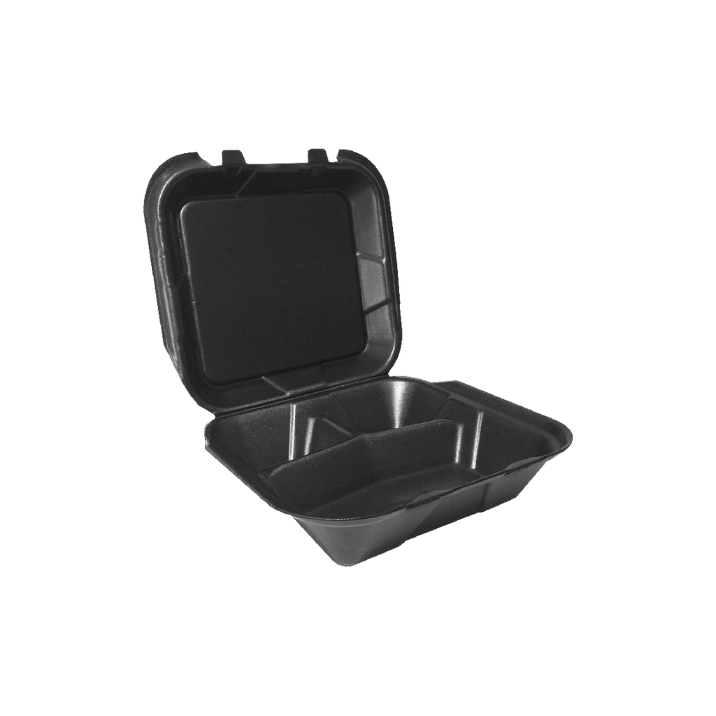 BANDEJAS 8X8 CON DIVISION COLOR NEGRO 