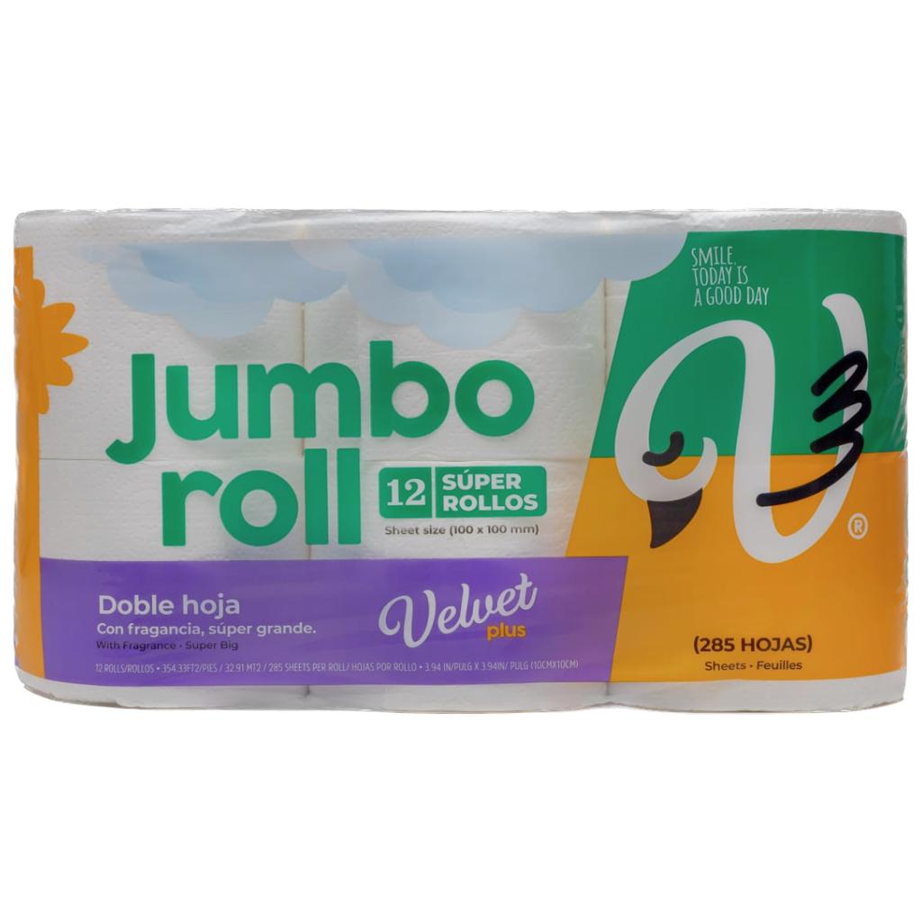 PAPEL DE BAÑO VELVET JUMBO ROLL EMP 1X12