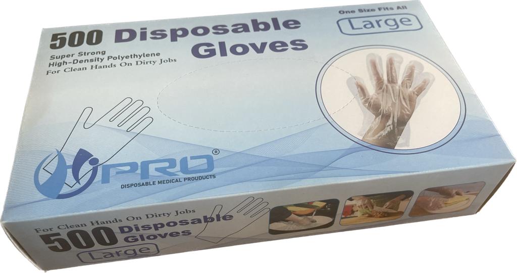 GUANTES TRANSPARENTE POLY LARGE 1/500