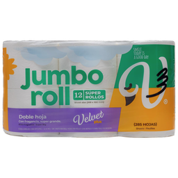 PAPEL DE BAÑO VELVET JUMBO ROLL EMP 1X12